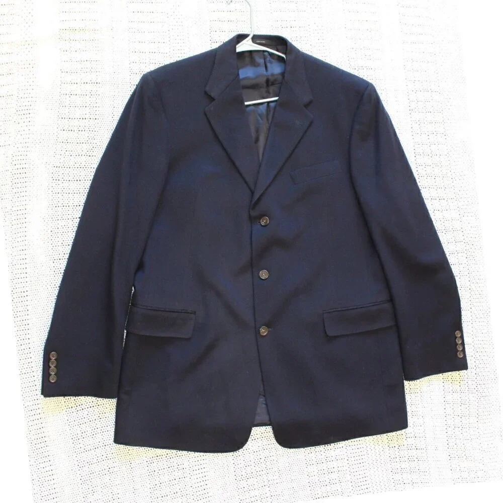 Vtg Hart Schaffner Marx 100% Cashmere Jacket Men Blazer union Made Loro Piana XL
